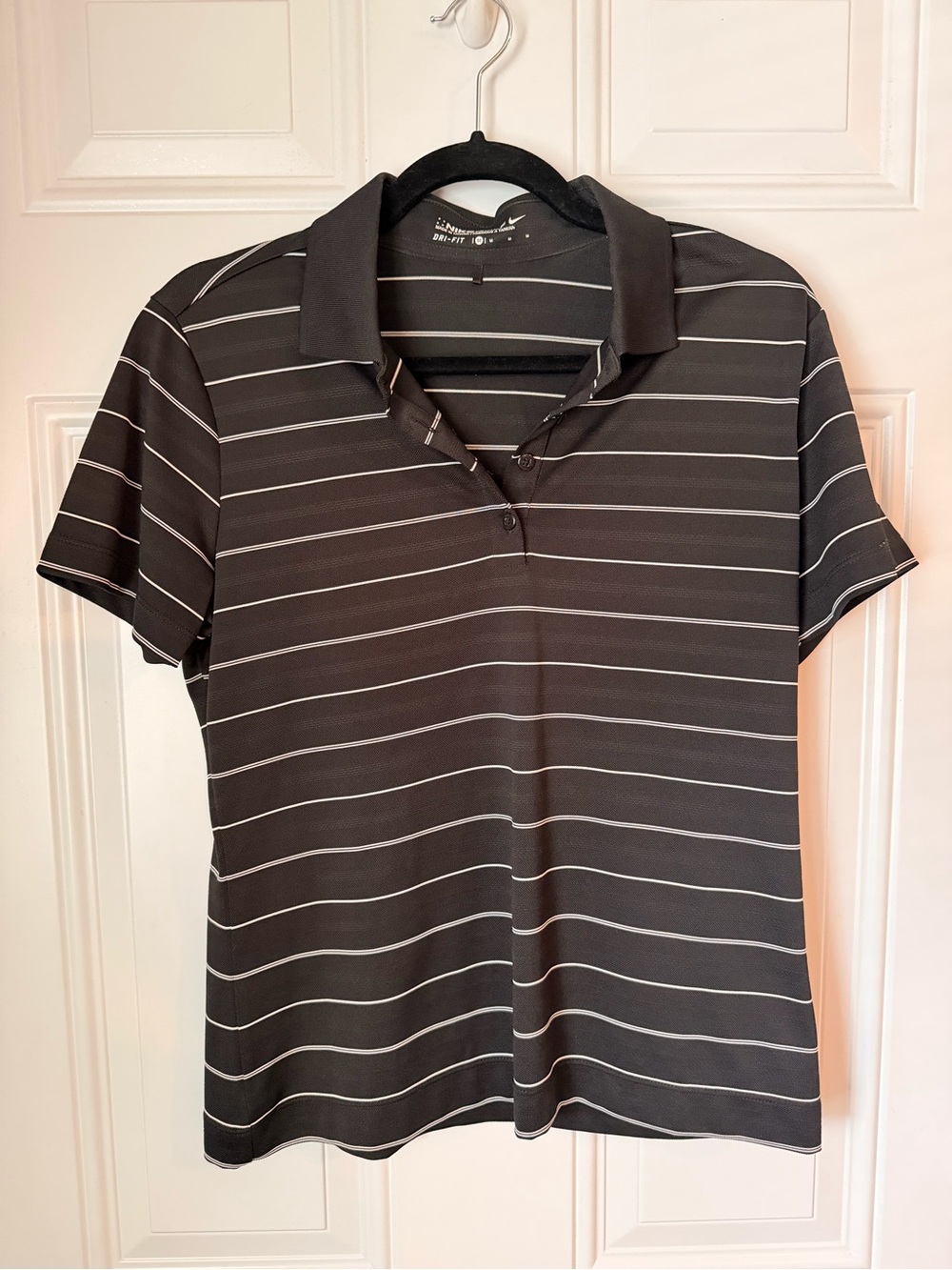 Nike Women’s Black Stripe Golf Polo Top